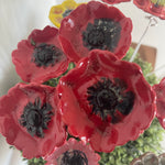 1x Hand sculpted Ceramic Poppy