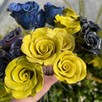Yellow rose Bud handsculpted