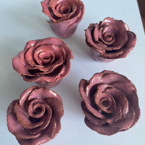 Pink Rose handsculpted Ceramic