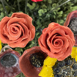 Orange Rose handsculpted Ceramic