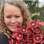 1x Hand sculpted Ceramic Poppy