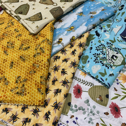 Set of Four pouches 25cm by 25cmRandom Prints