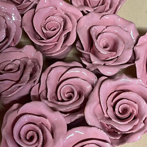 Pink Rose handsculpted Ceramic